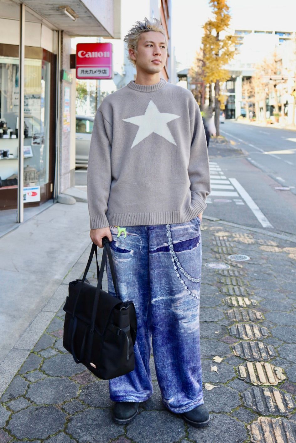 Graphpaper 23AW Jacquard Crew Neck Knit