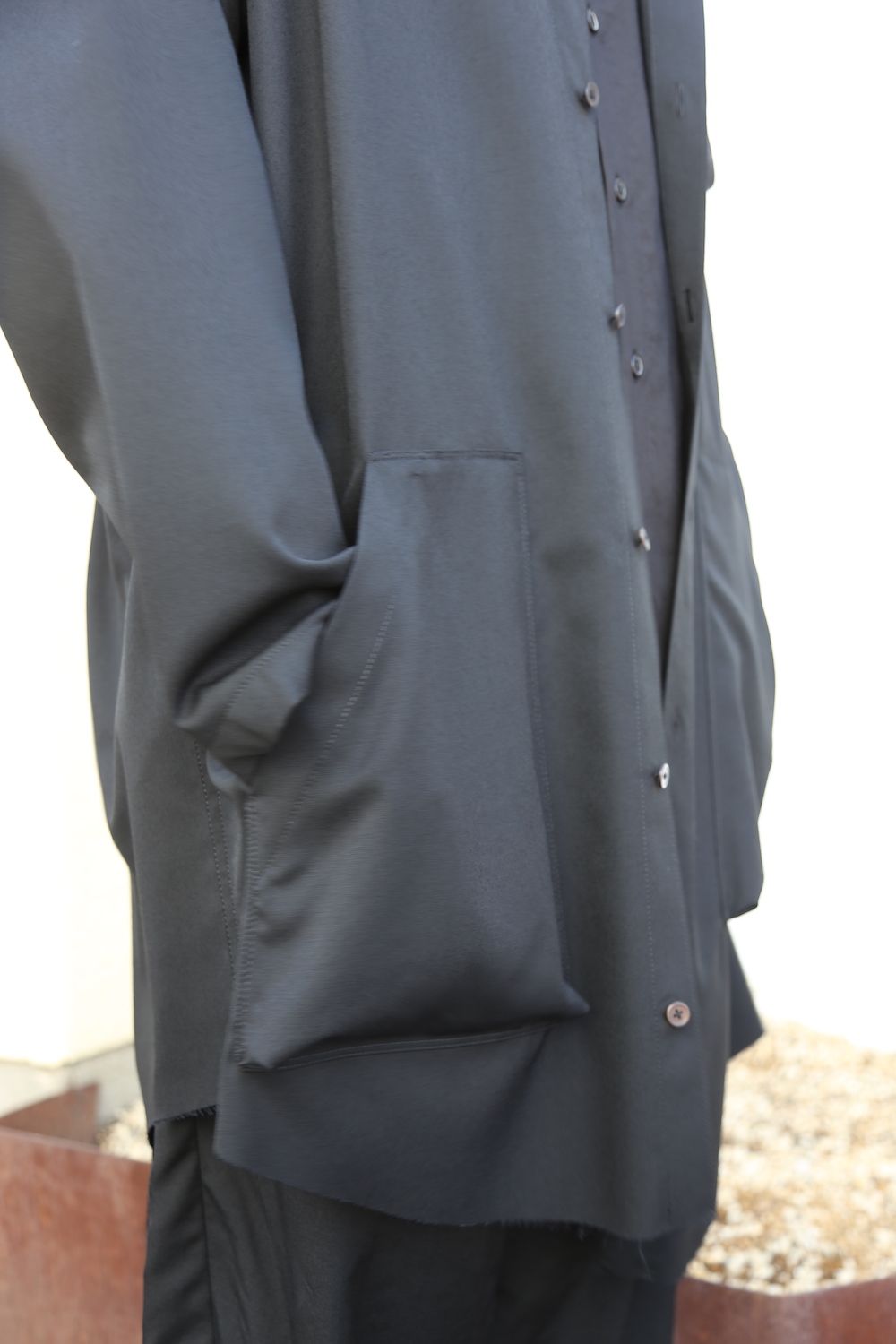 sulvam2020AW 新作Gabardine classic shirt"BLK" style.2020.9.21.