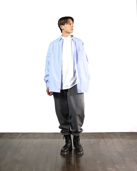 FreshService フレッシュサービスDRY OXFORD CORPORATE L/S B.D.SHIRT"BULE STRIPE"スタイル