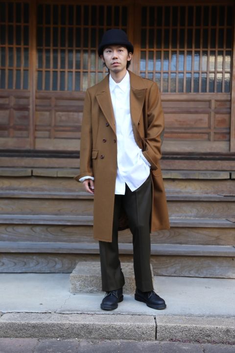 JUNYA WATANABE CDG MAN ウールメルトン×ウールナイロンツイードコート Style.2020.10.18.