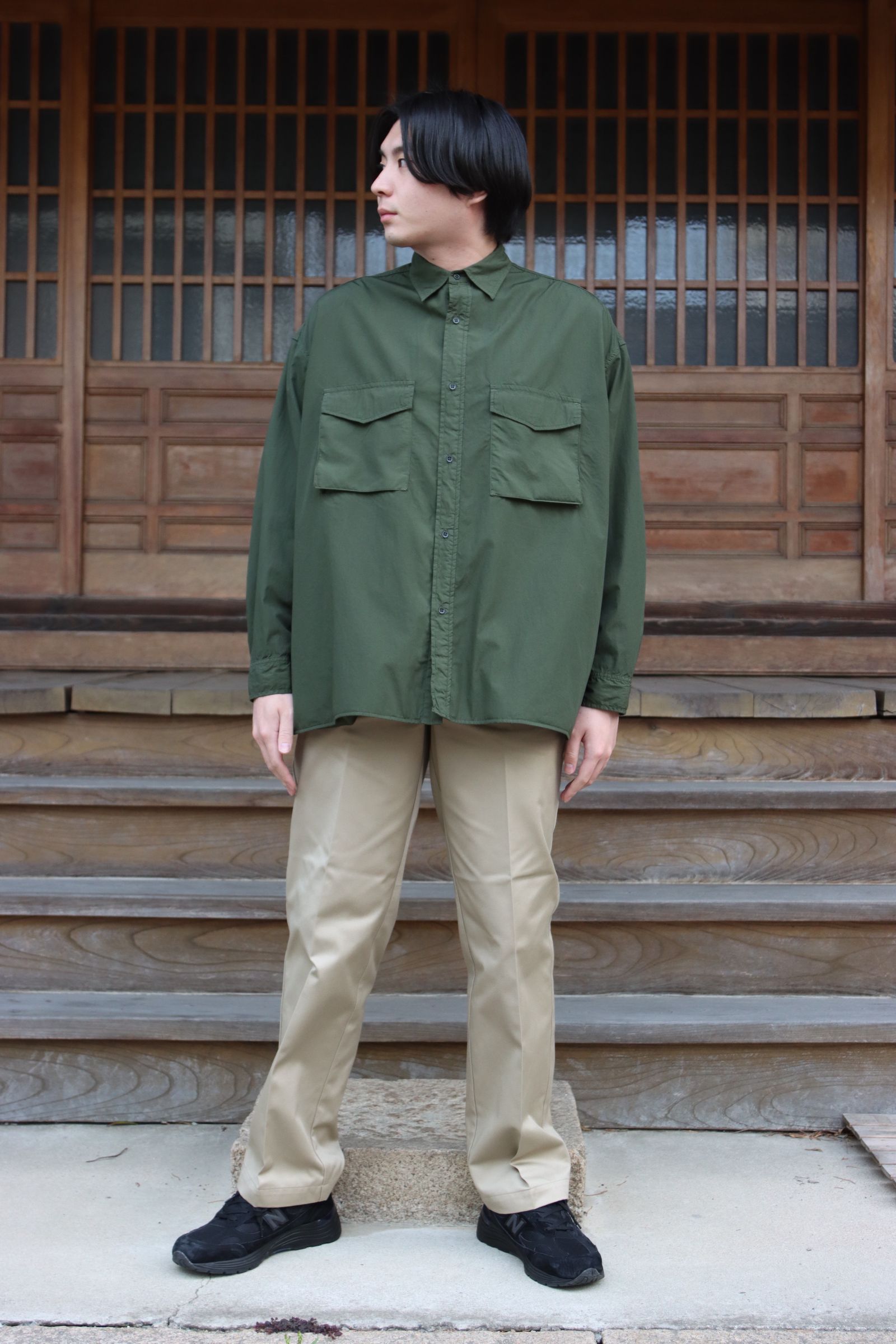 Garment Dyed Poplin Fatigue Shirt - spacioideal.com