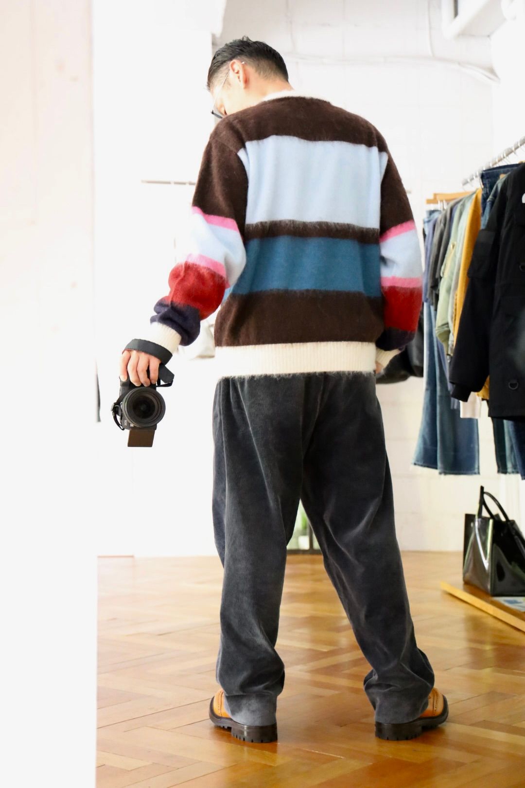 YOKE ヨーク25SS MOHAIR BORDER SWEATERスタイル