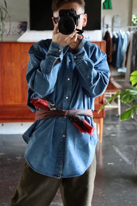A.PRESSE BD Denim Shirt(22SAP-02-03H)INDIGO style.