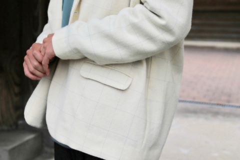Dulcamara2020AW リフレクターツイードドロップJK "Off White"Style.2020.11.20.