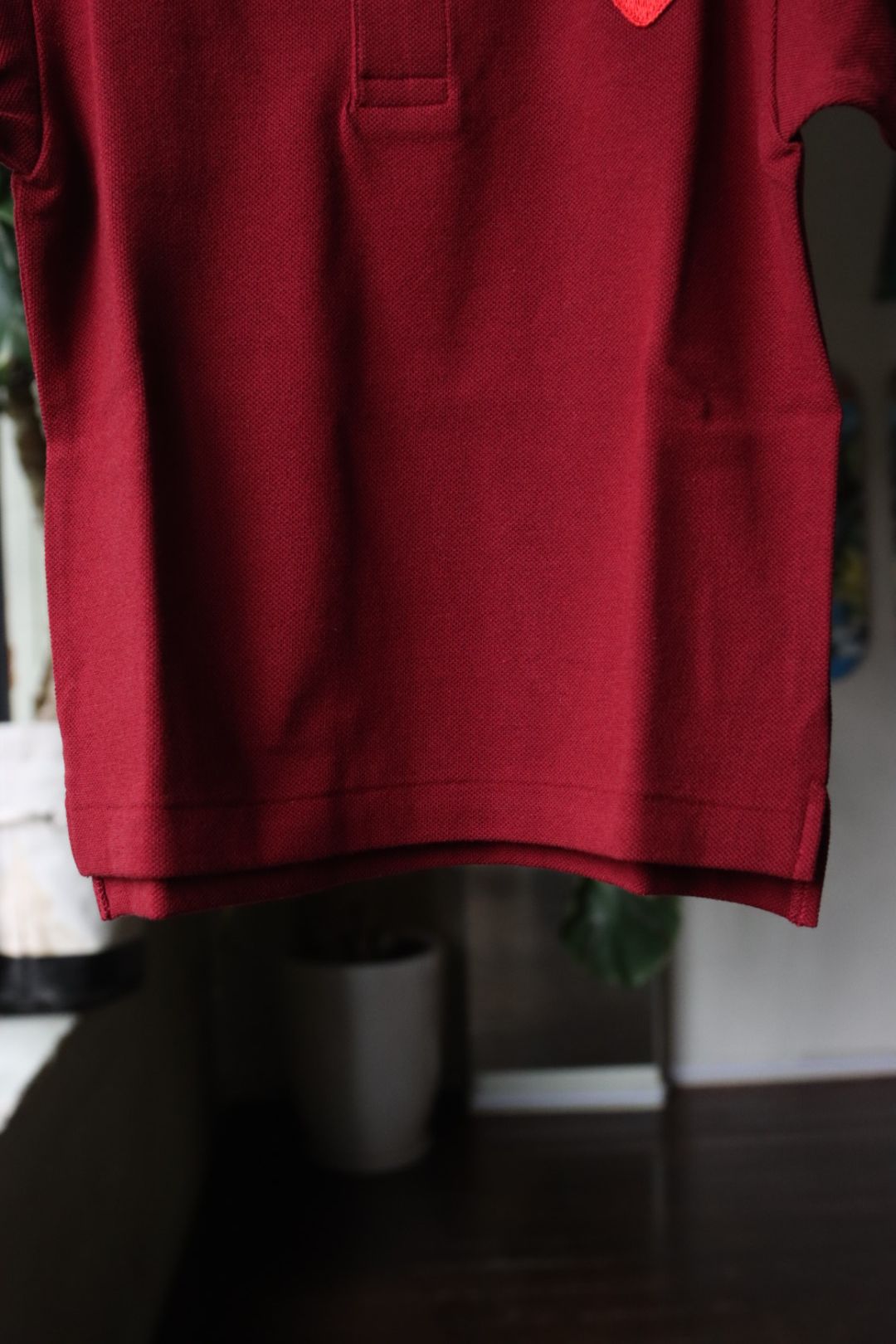 PLAYプレイコムデギャルソン キッズ ポロシャツ(REDハート)BURGUNDY*KID'S