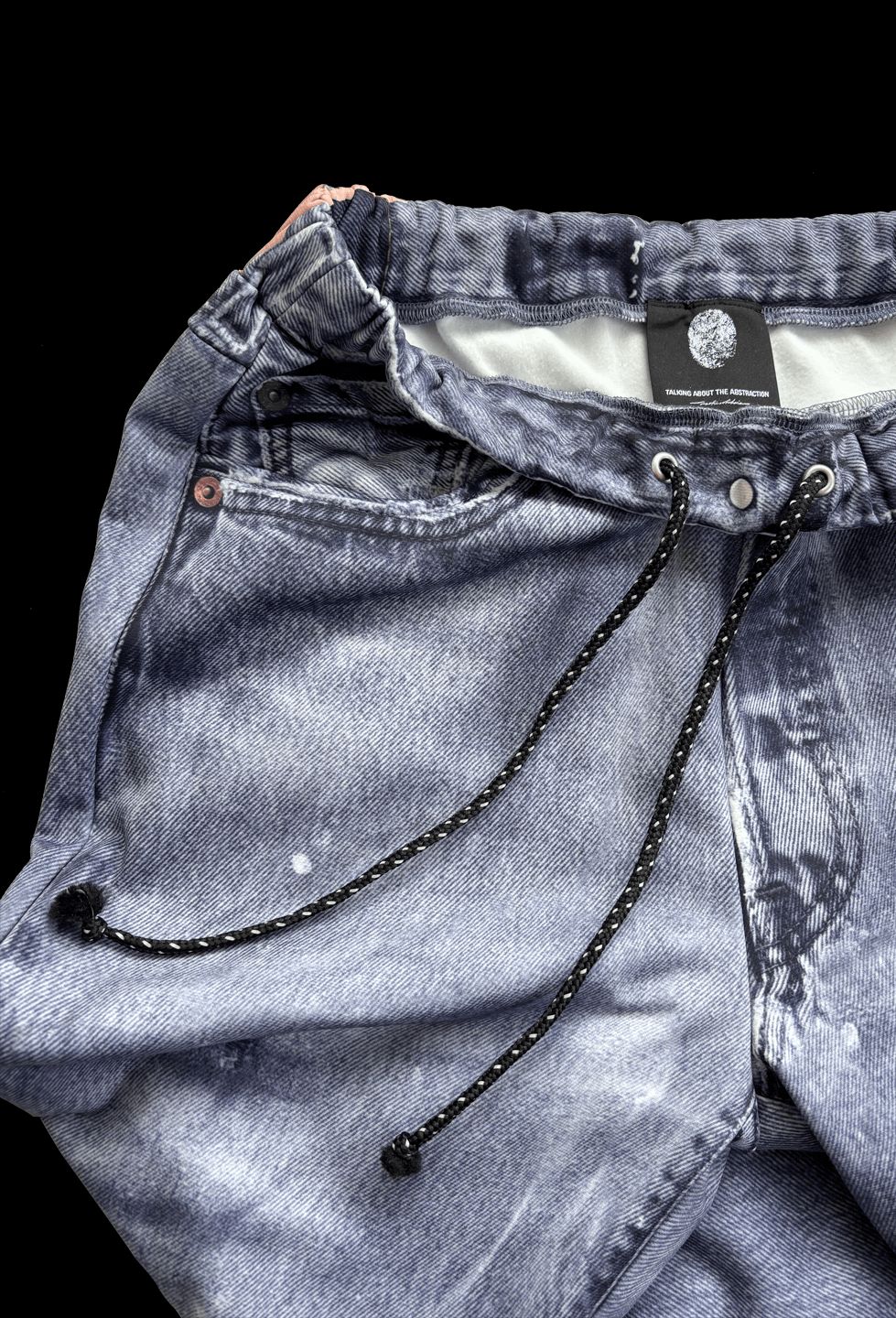 トーキングアバウト ジ アブストラクション 25AW DENIM PRINT FLEECE LINING STRIGHT PT(2526AW-PT-001F)BLACK☆新作発売！