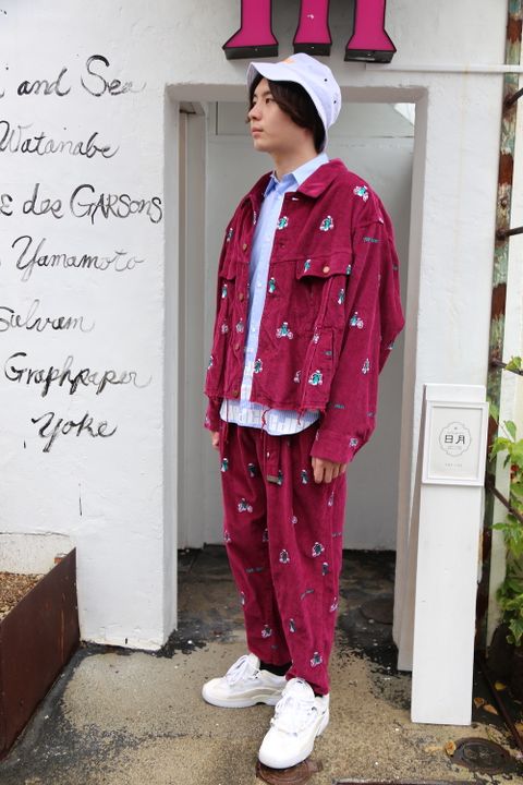 VETNAM EMBROIDERY COURDUROY JACKET & VETNAM EMBROIDERY WIDE TAPERED TROUSERSセットアップスタイル.2020.9.12.