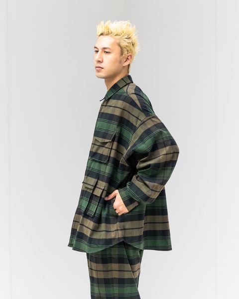 FreshService  FLANNEL CHECK MULTI POCKET SHIRT (GREEN)☆11月15日新作発売！