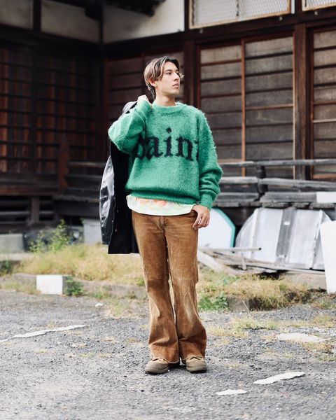 ©SAINT M×××××× 23AW SAINT CREW NECK KNIT"GREEN"スタイル