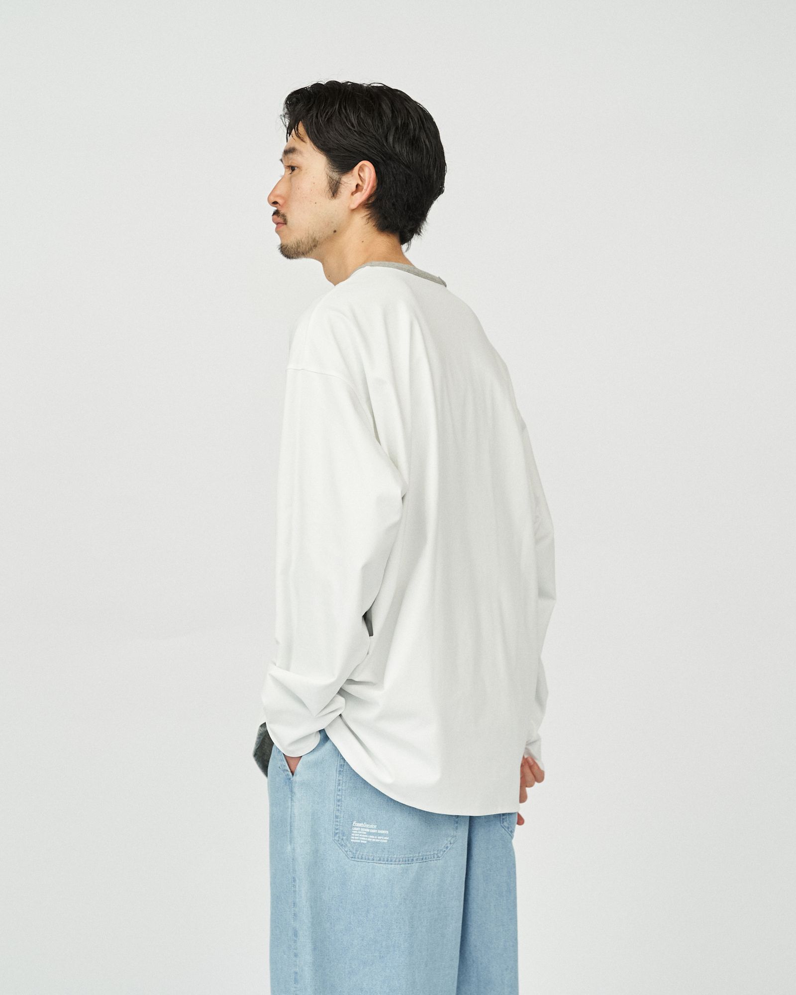フレッシュサービス REVERSIBLE L/S TEE (FSC252-70041)H.GRAY