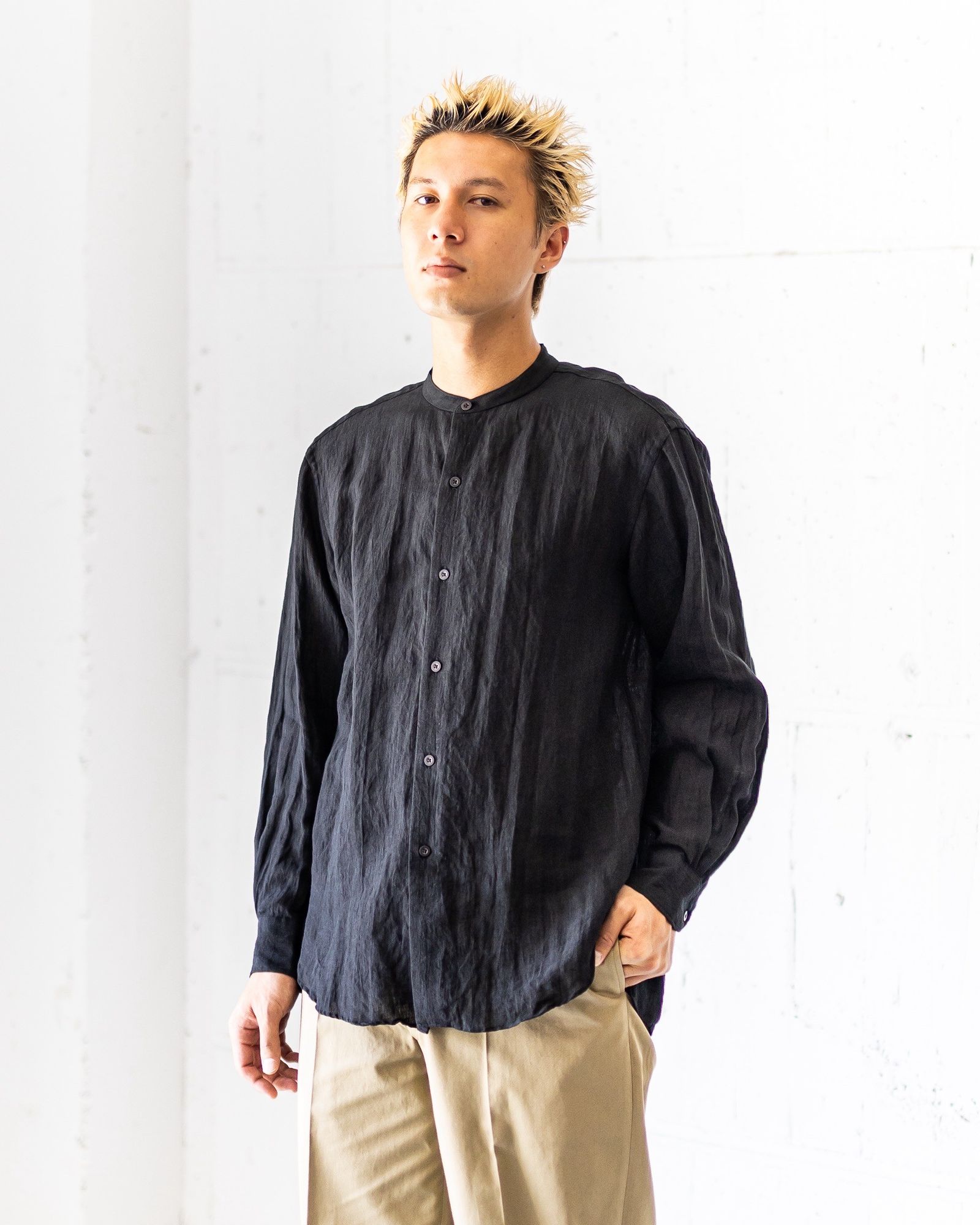 BLURHMS◆半袖カットソー/0/コットン/GRN/無地/BHSW24S11Si セール】USAコットン オーバーサイズ 胸ポケット付き無地半袖T