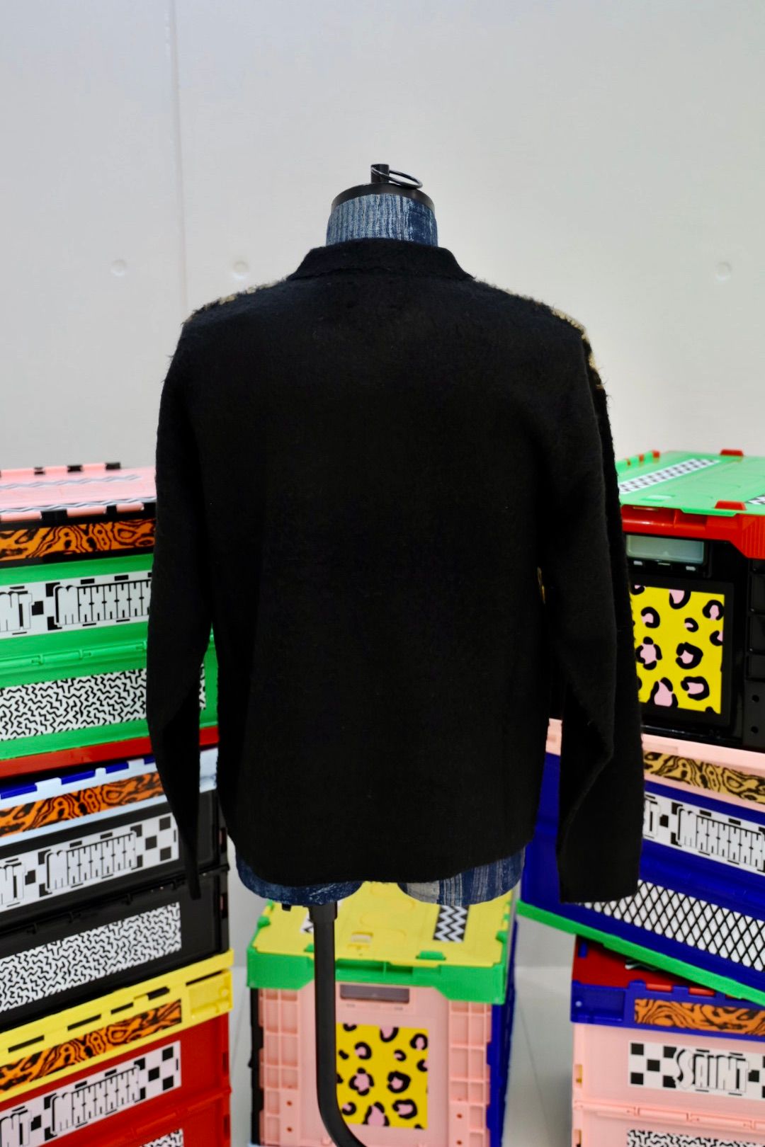 セントマイケル  LEOPARD KNIT CARDIGAN(SM-HR1-0000-073)BLACK★10月11日(土)発売！
