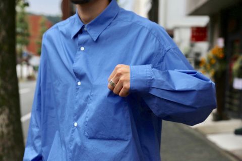 Graphpaper Broad L/S Oversized Regular Collar Shirt"BLUE"Style.2020.10.4.