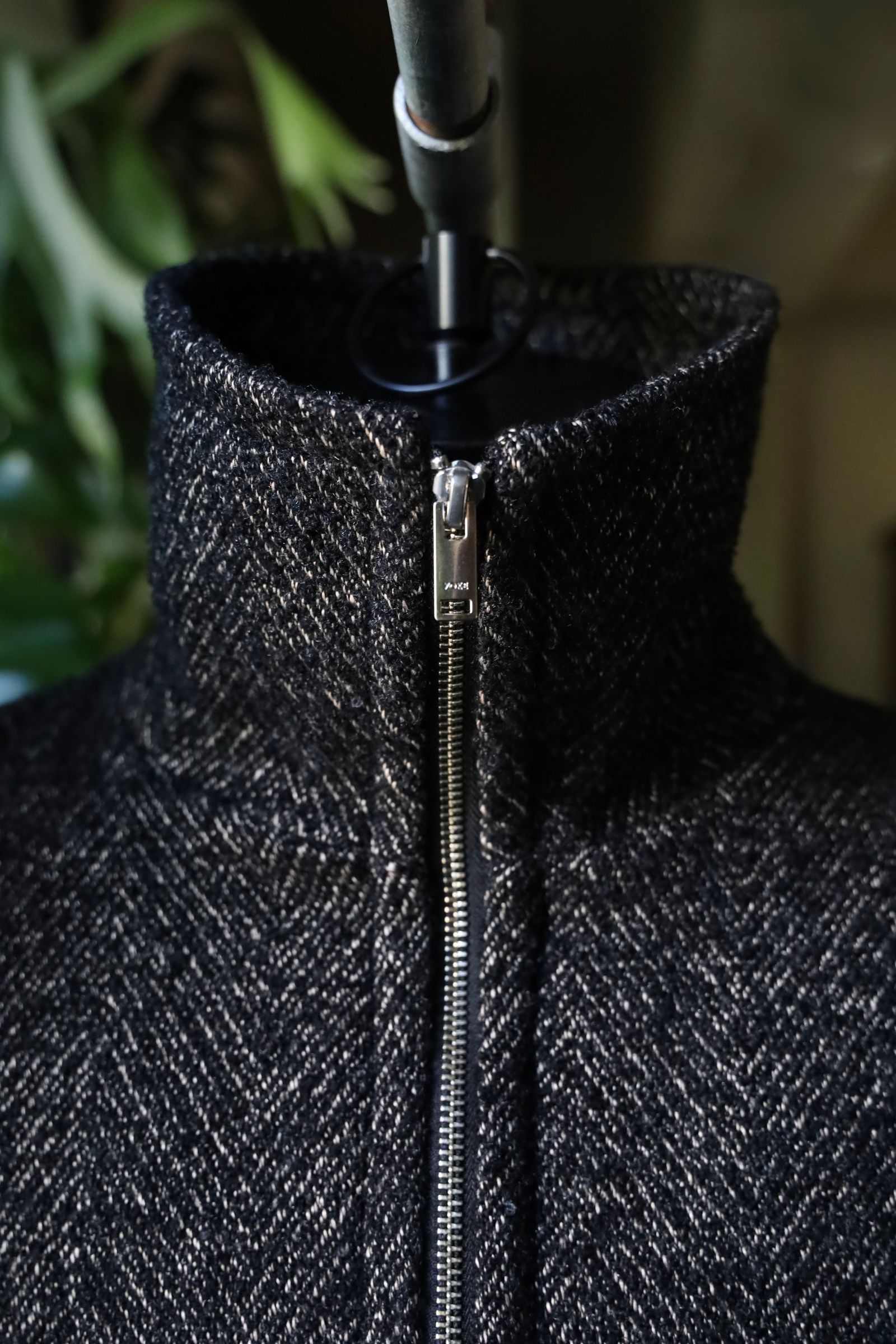 ヨーク24FW TWEED STAND COLLAR ZIP BLOUSON (YK24FW0727B)BLACK
