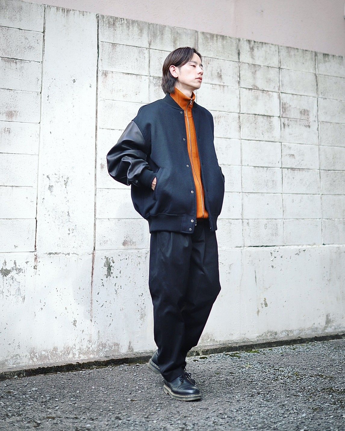 グラフペーパー23AW Light Melton Stadium Jacket1kikokostadinov