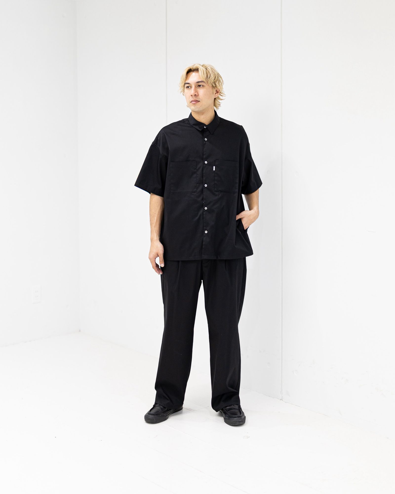 グラフペーパー 26SS Solotex Twill S/S Oversized Box Shirt(GM261-50159B)BLACK☆3月20日(金)発売！
