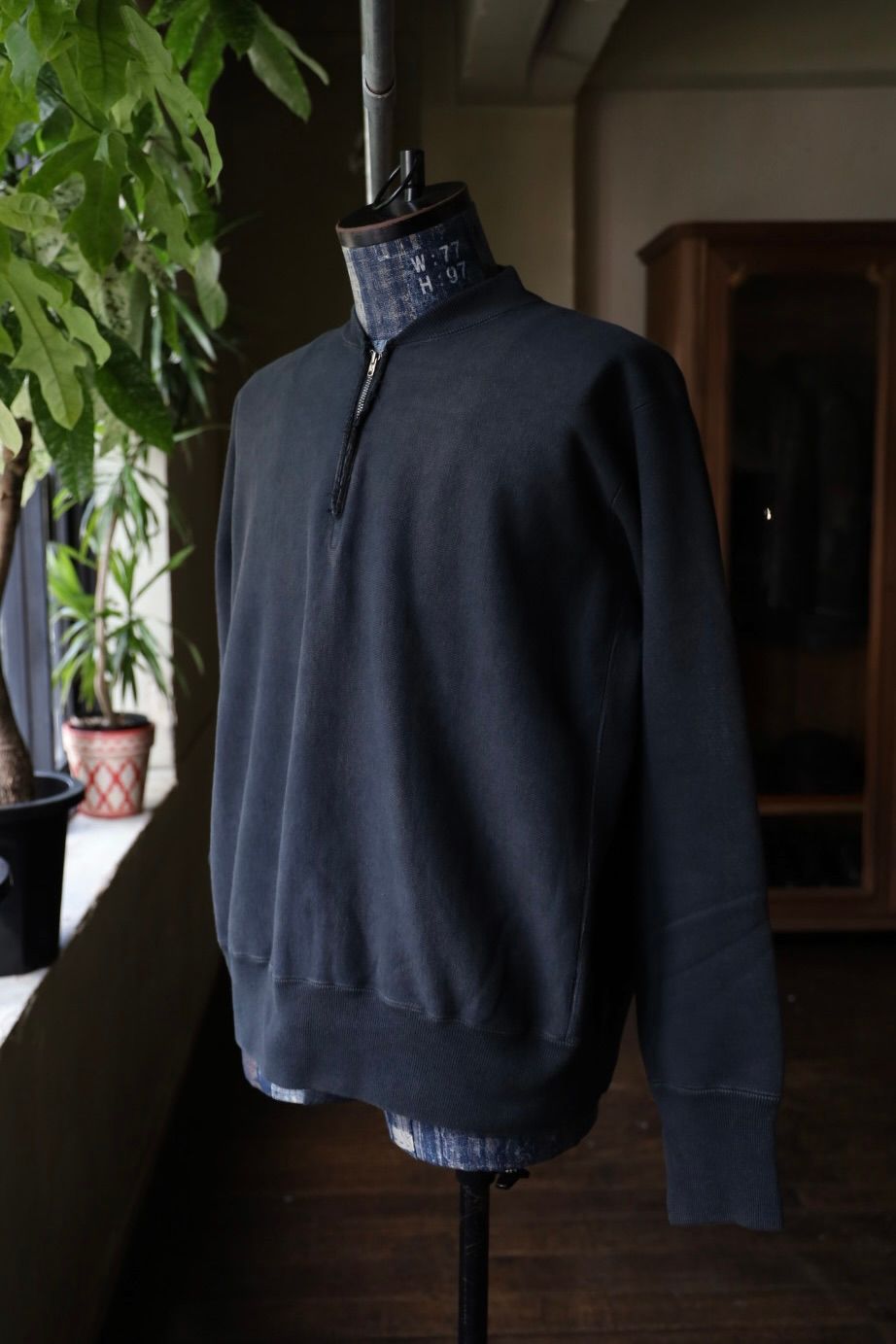 アプレッセ 2025 STYLE2 Vintage Half Zip Rib Collar Sweatshirt(25AAP-05-07)BLACK