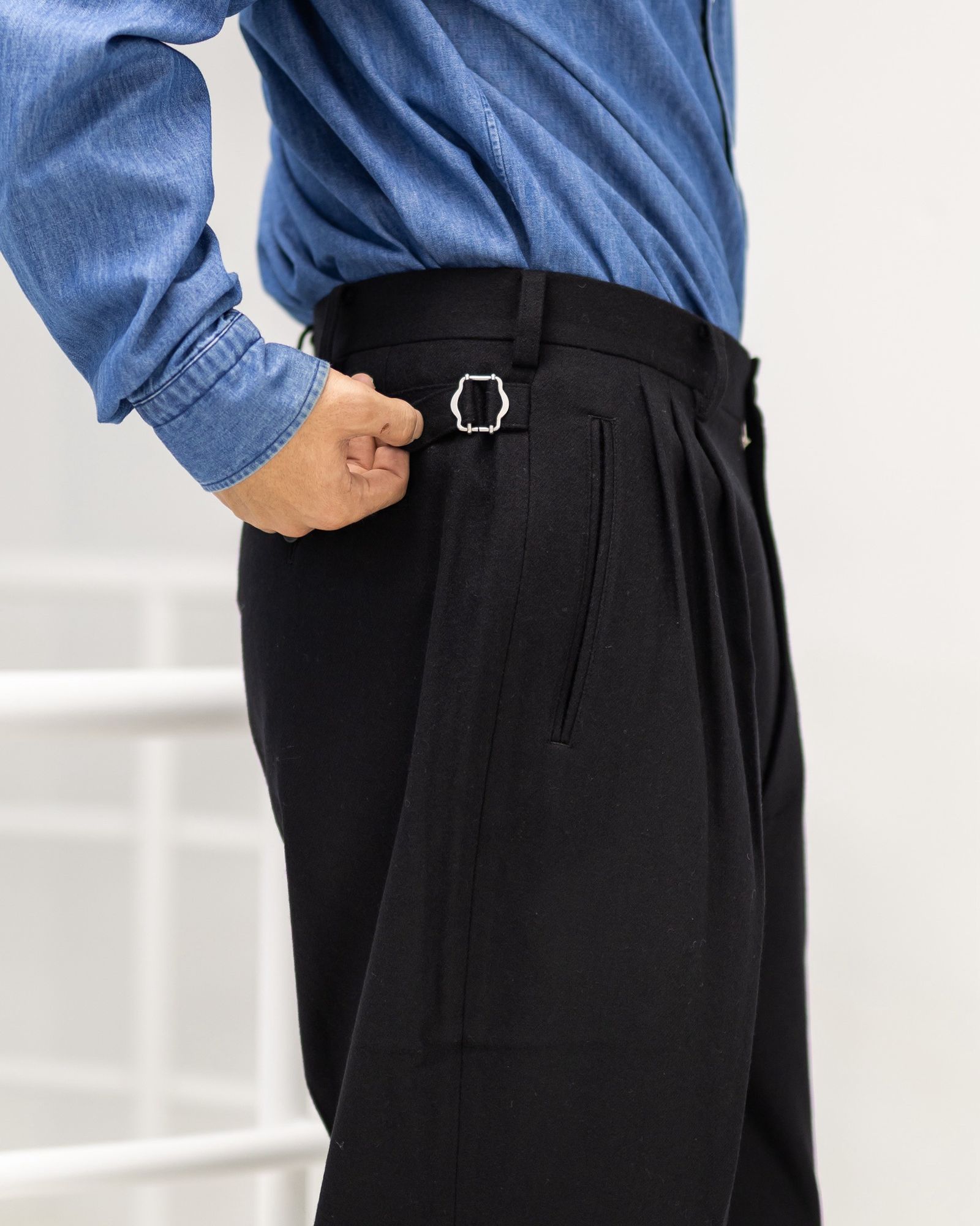 コムデギャルソンオム25FW ウールフラノパンツ(HP-P035-051)BLACK☆11月1日(土)発売！