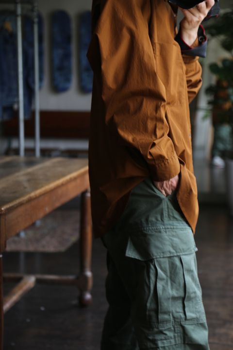 Graphpaper Broad L/S Oversized Regular Collar Shirt"BROWN"style.2021.5.25.