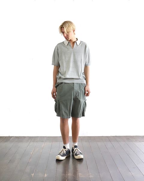 アプレッセ24SS High Gauge S/S Striped Skipper(ECRU×GREEN) style 2024.3.22