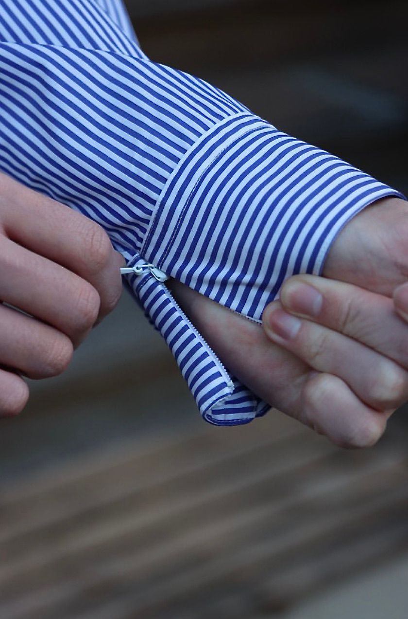 is-ness×THOMAS MASON VENTILATION LONG SLEEVE SHIRT"BLOCKS STRIPE"イズネス22SS