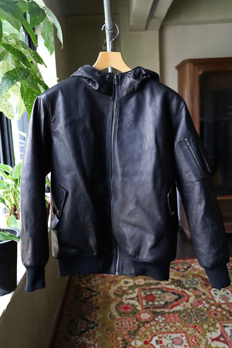 トーキングアバウト ジ アブストラクション 25AW DAMAGE LEATHER PARKA (2526AW-J-007)BLACK☆新作発売！