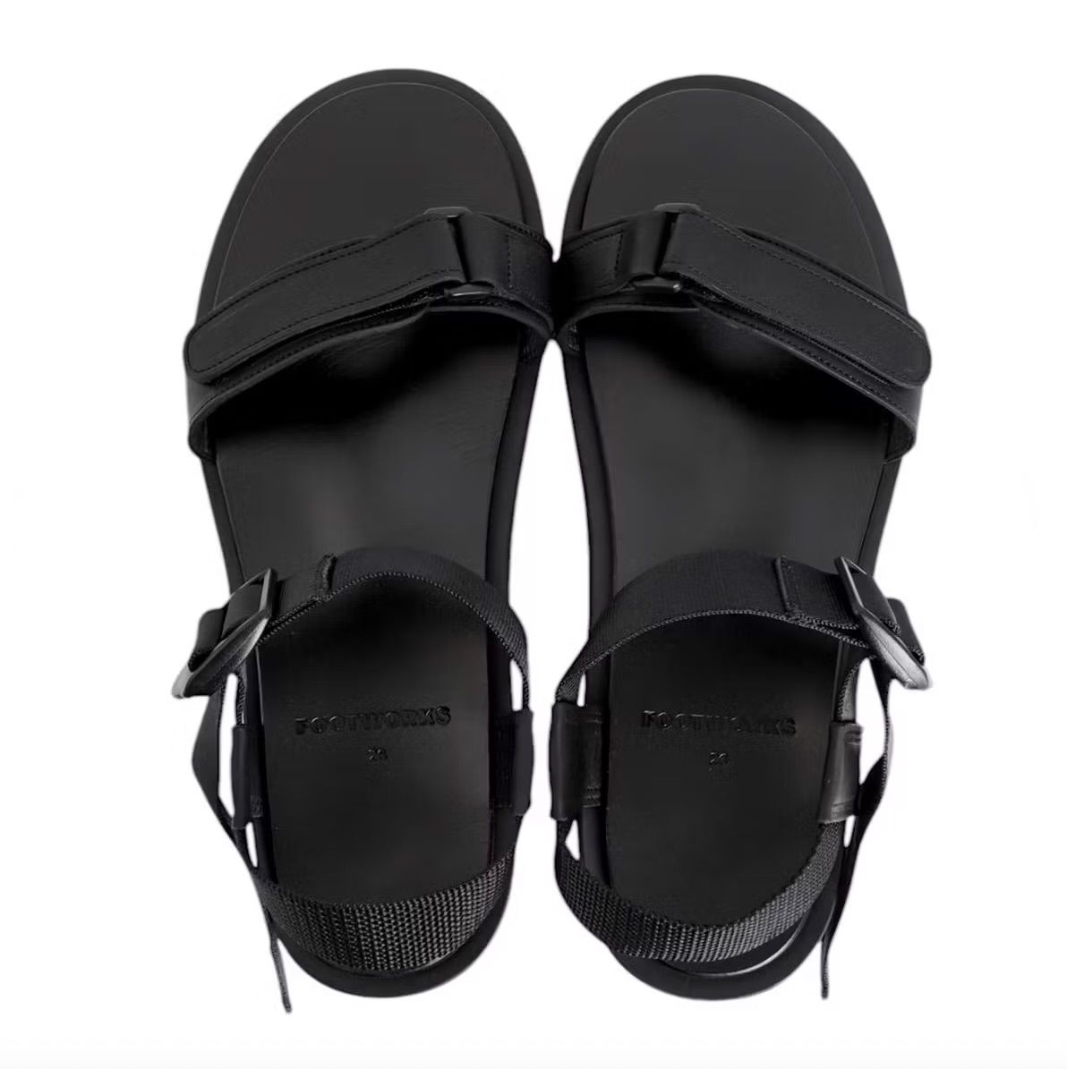 FOOTWORKSフットワークス New Sandals with Velcro Straps in Smooth Leather