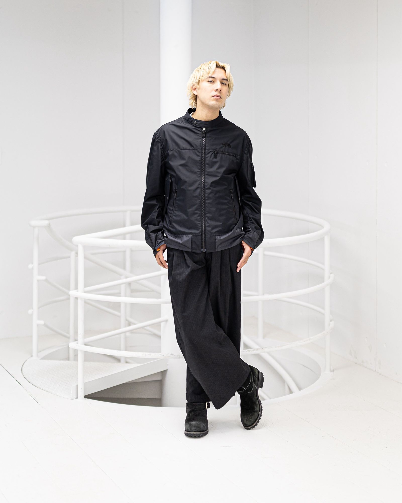 アイジュンヤワタナベマン THE NORTH FACE Wネーム ナイロンライダースジャケット 新作発売！