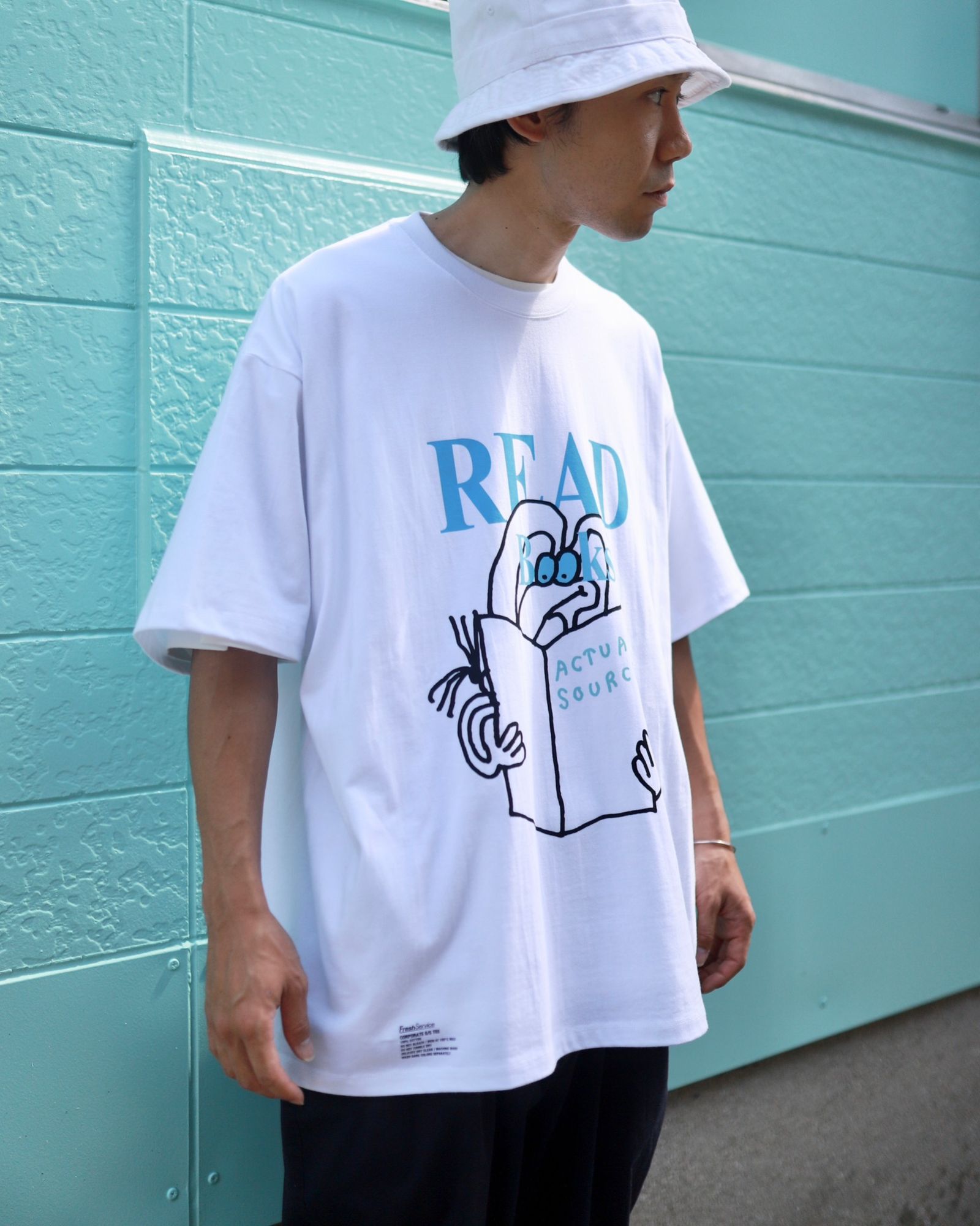 FreshService 23AW TシャツAS×FS CORPORATE S/S TEE"READ"BLUEスタイル