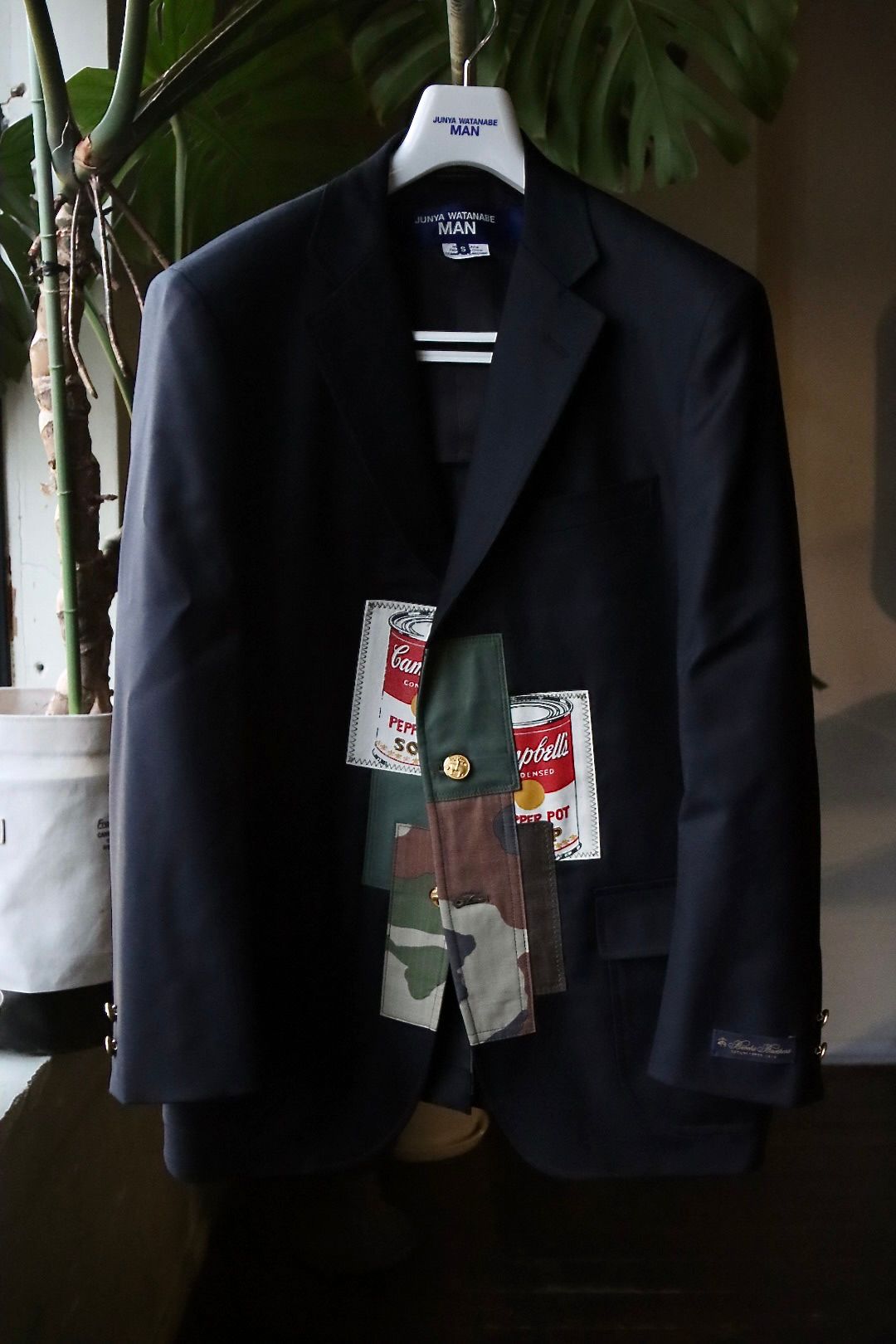 ジュンヤワタナベマン23SS BROOKS BROTHERS×ANDY WARHOLブレザーカスタマイズ(WK-J101-051) NAVY