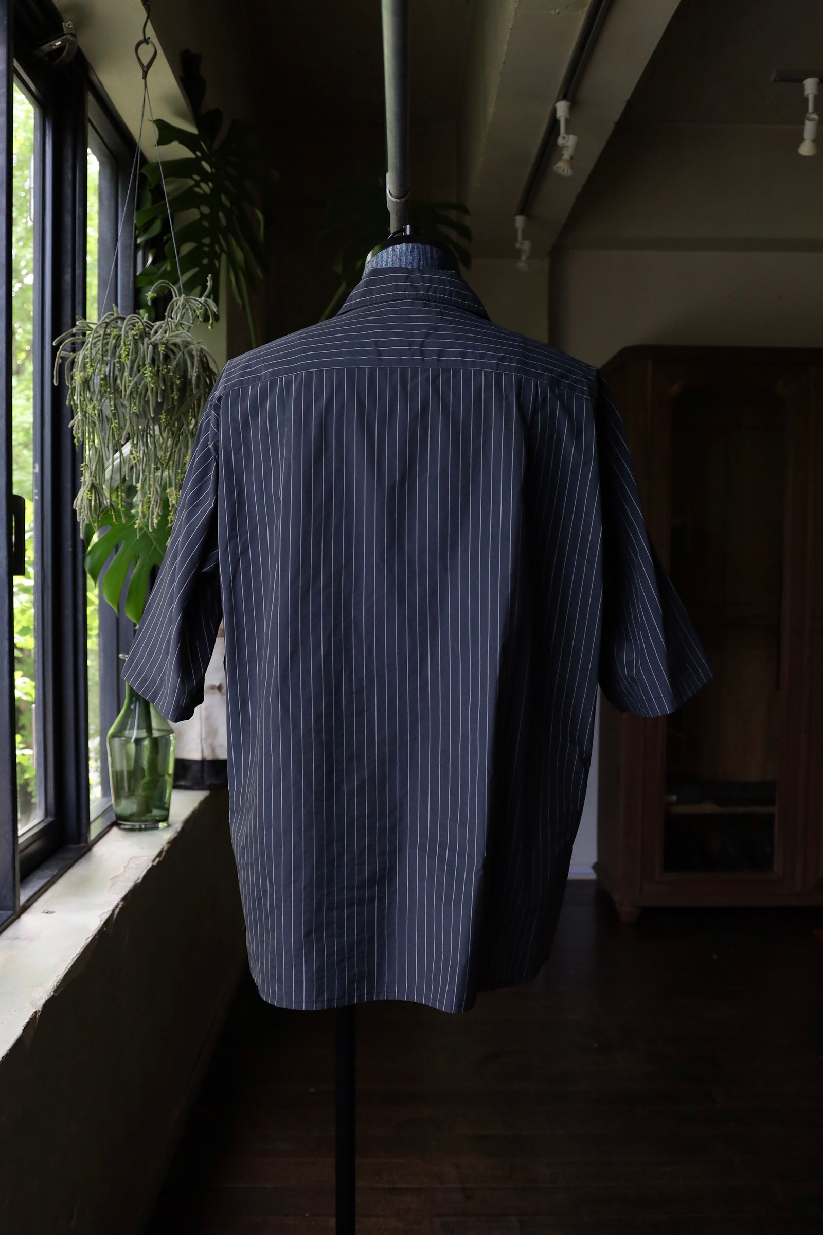 YOKE - ヨーク24SS NYLON STRIPE WIDE SHIRT(YK24SS0708SH) BLACK | mark