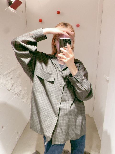 YOKE 新作PIXEL LOW PLAID OPEN COLLAR SHIRT style.2024.2.22