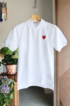 PLAYプレイコムデギャルソン ポロシャツ(AX-T006-051-5)WHITE(REDハート)
