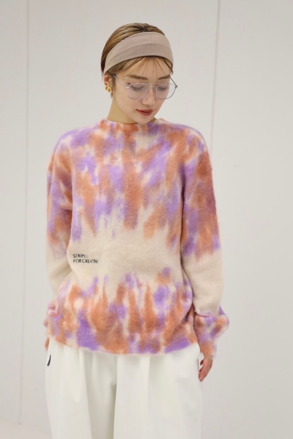 S.F.C 25FW エスエフシー DYED MOHAIR CREW (SFCFW25KN03)Natural,Orange,Purple