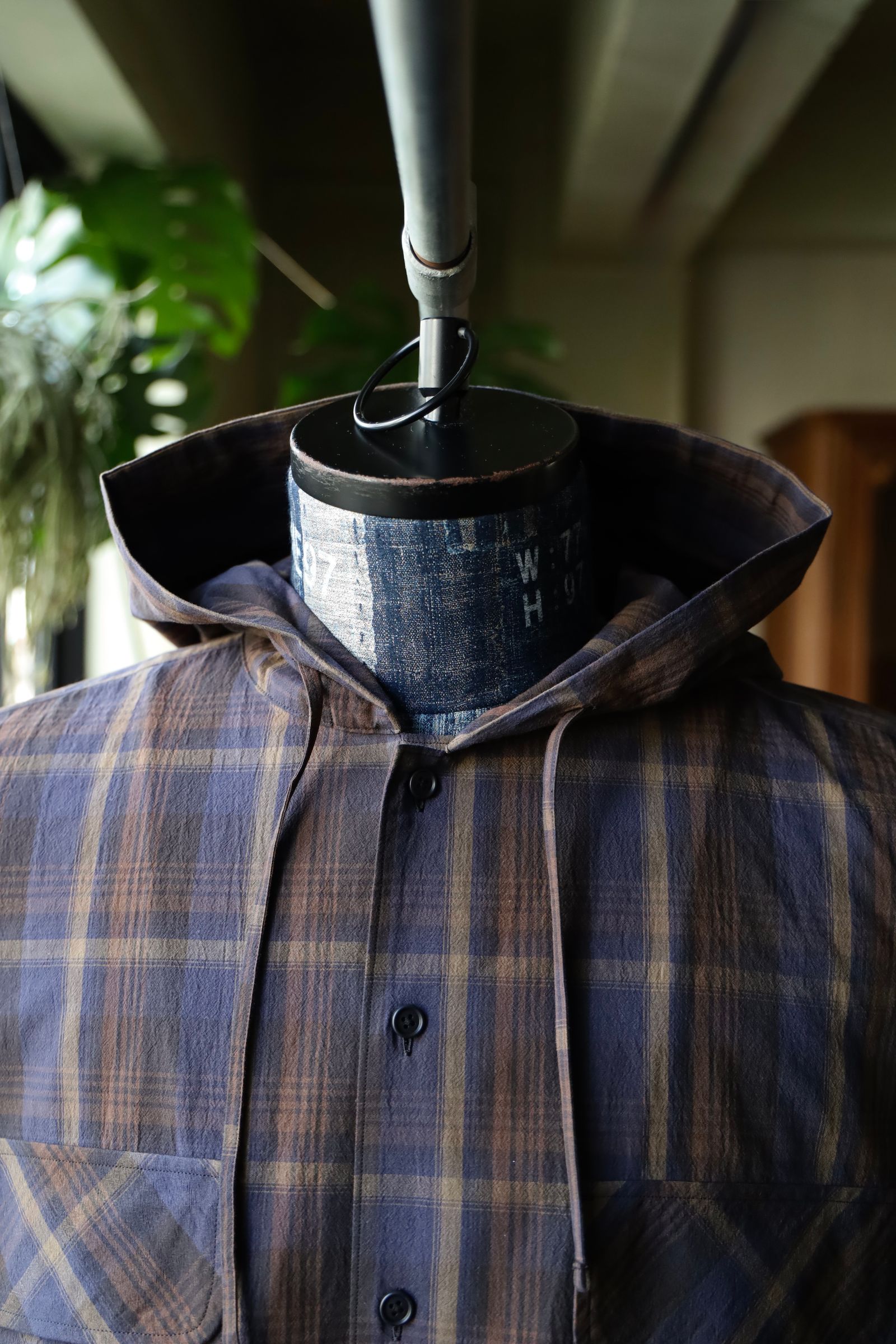 セダンオールパーパス SS25 Plaid Hooded Shirt(SD25S-SH01) Purple Brown
