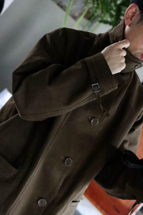 アプレッセ22FW Motorcycle Half Coat"OLIVE"スタイル