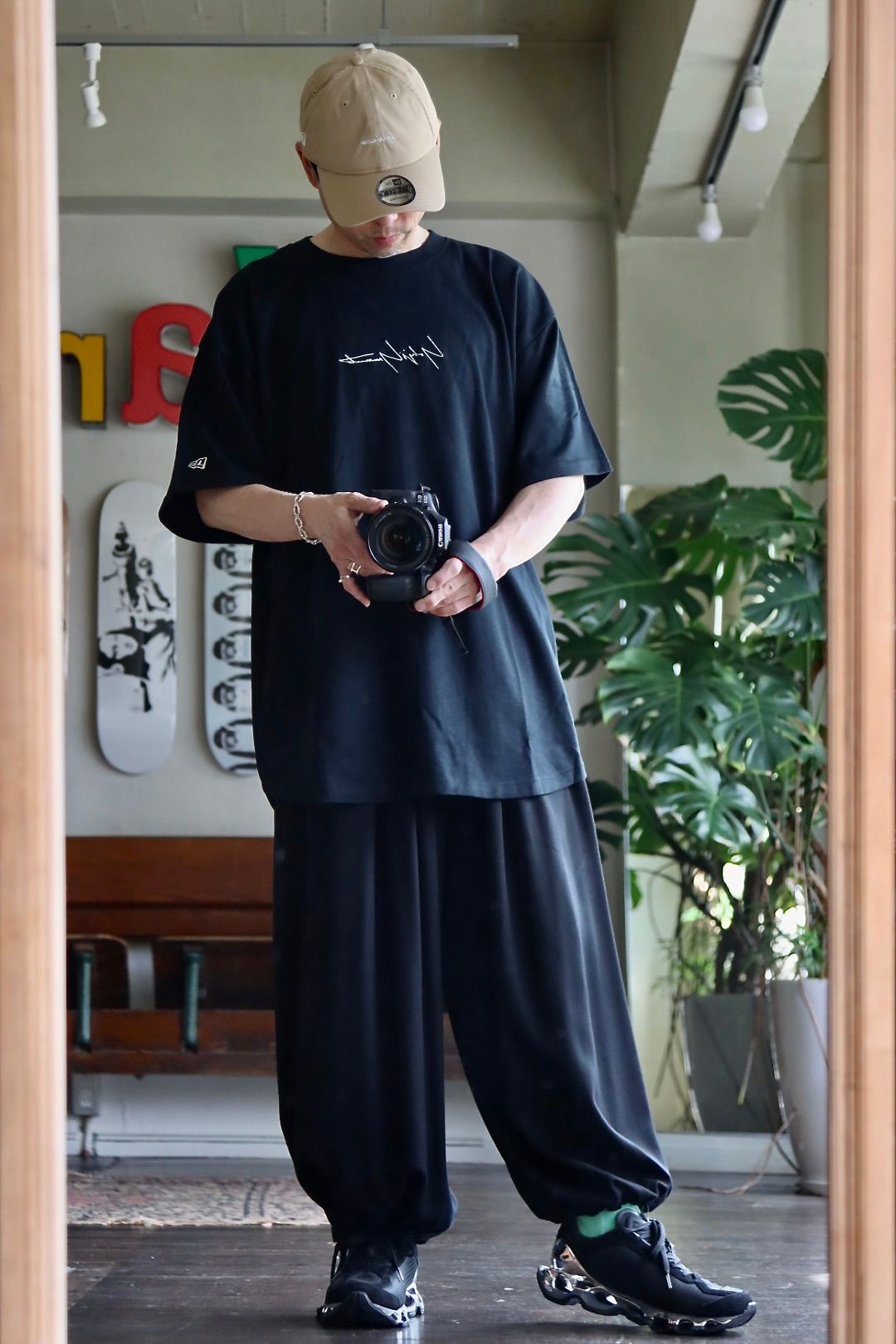 美品 yohjiyamamoto ギャザードローイングペイントパンツ | anubanssk