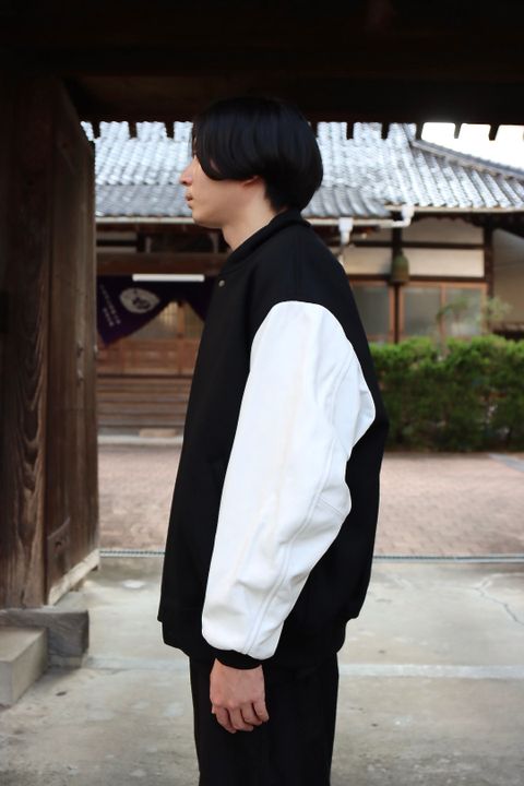 Graphpaper Scale Off Melton Stadium Jacket"BLACK"style