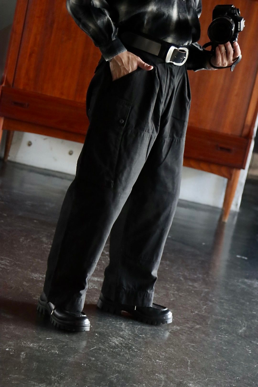 アプレッセ22FW MT Trooper Pants"BLACK"スタイル