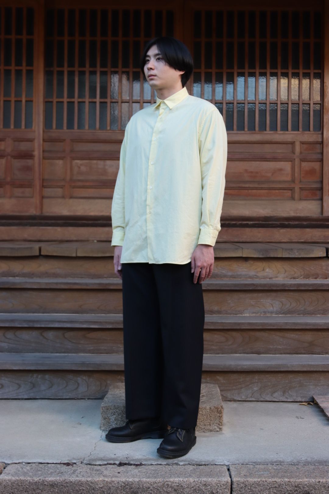 Ets.MATERIAUX Regular collar shirt(YELLOW)style. | 2137 | mark