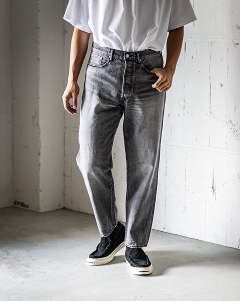 グラフペーパー Selvage Denim Five Pocket Tapered Pants(GU261-40058LB)BLACK_LIGHT FADE★1月24日(土)発売！