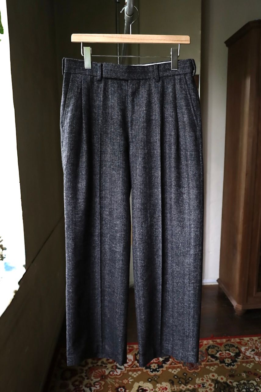 マーカ 26AW SINGLE PLEAT WIDE TROUSERS(M26C19PT01C)HERRINGBONE☆新作発売！