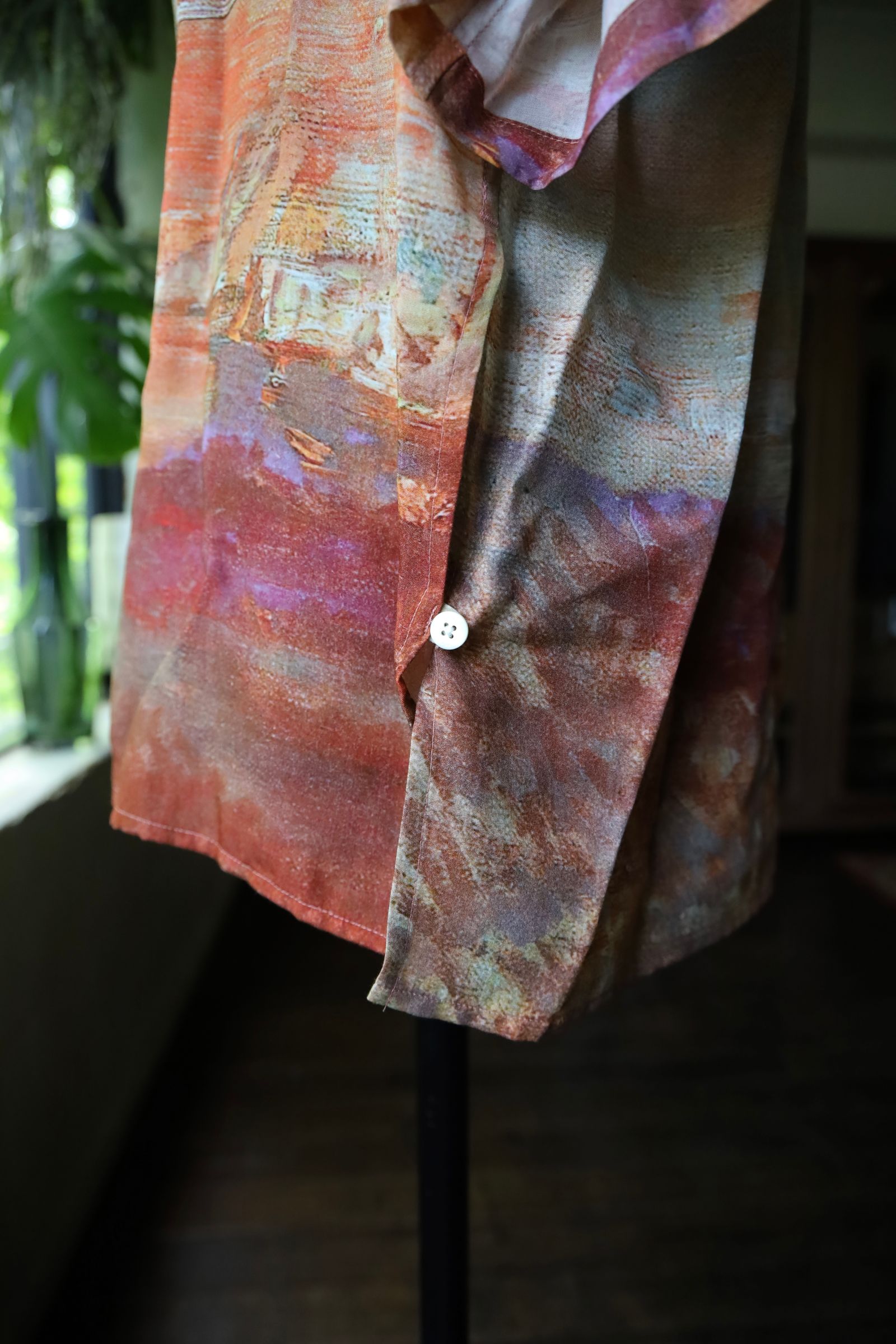 ヨーク24SS LANDSCAPE PRINTED OPEN COLLAR SHIRT(YK24SS0710SH) ORANGE