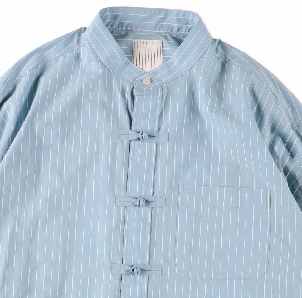 S.F.C 26SS エスエフシーCOTTON STRIPE KUNG FU SHIRT(SFCSS26S05)Sax☆1月24日(土)発売！