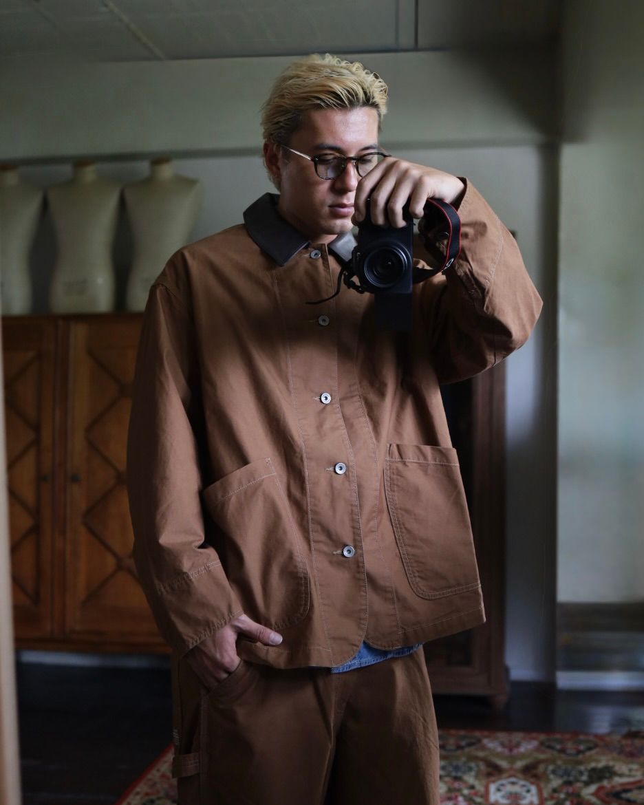フレッシュサービス COTTON CANVAS LEATHER COLLAR WORK JACKET  MARKスタイル