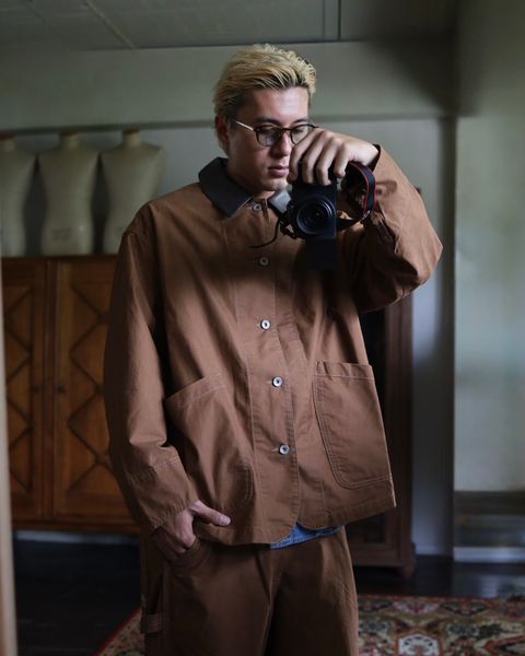フレッシュサービス COTTON CANVAS LEATHER COLLAR WORK JACKET  MARKスタイル