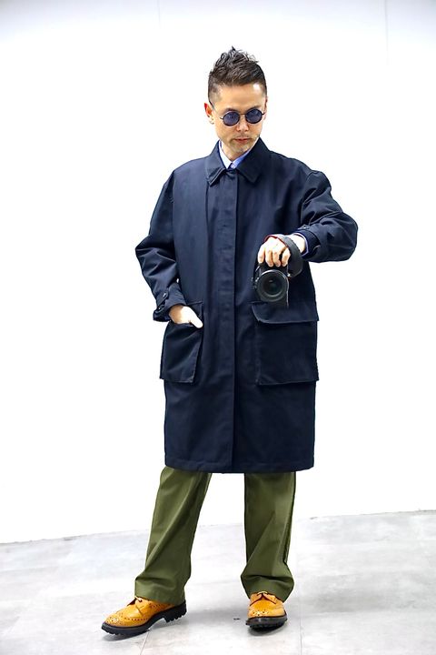 COMME des GARCONS HOMME 26SS 綿麻強撚サージステンカラーコートスタイル