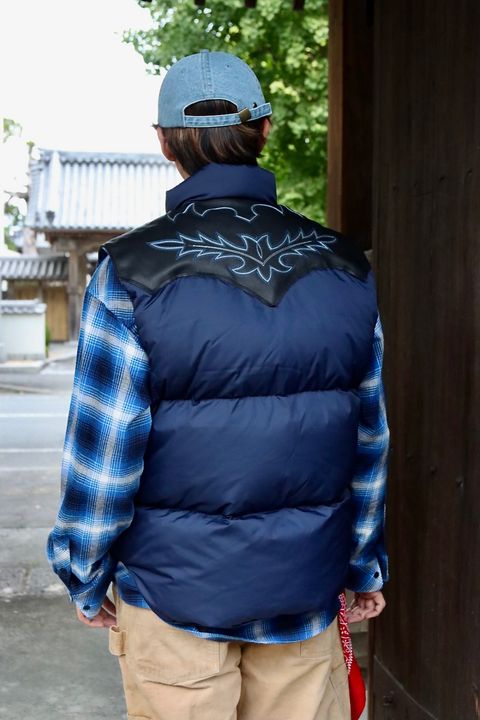RAFU23AW RMFC DOWN VEST W/EMB'D "BLEU"スタイル