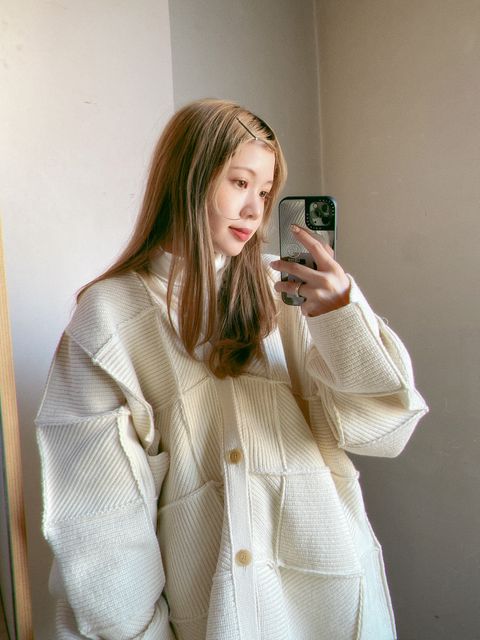 YOKE 24SS PATCHWORK RIB BUTTONED CARDIGAN style.2023.12.23