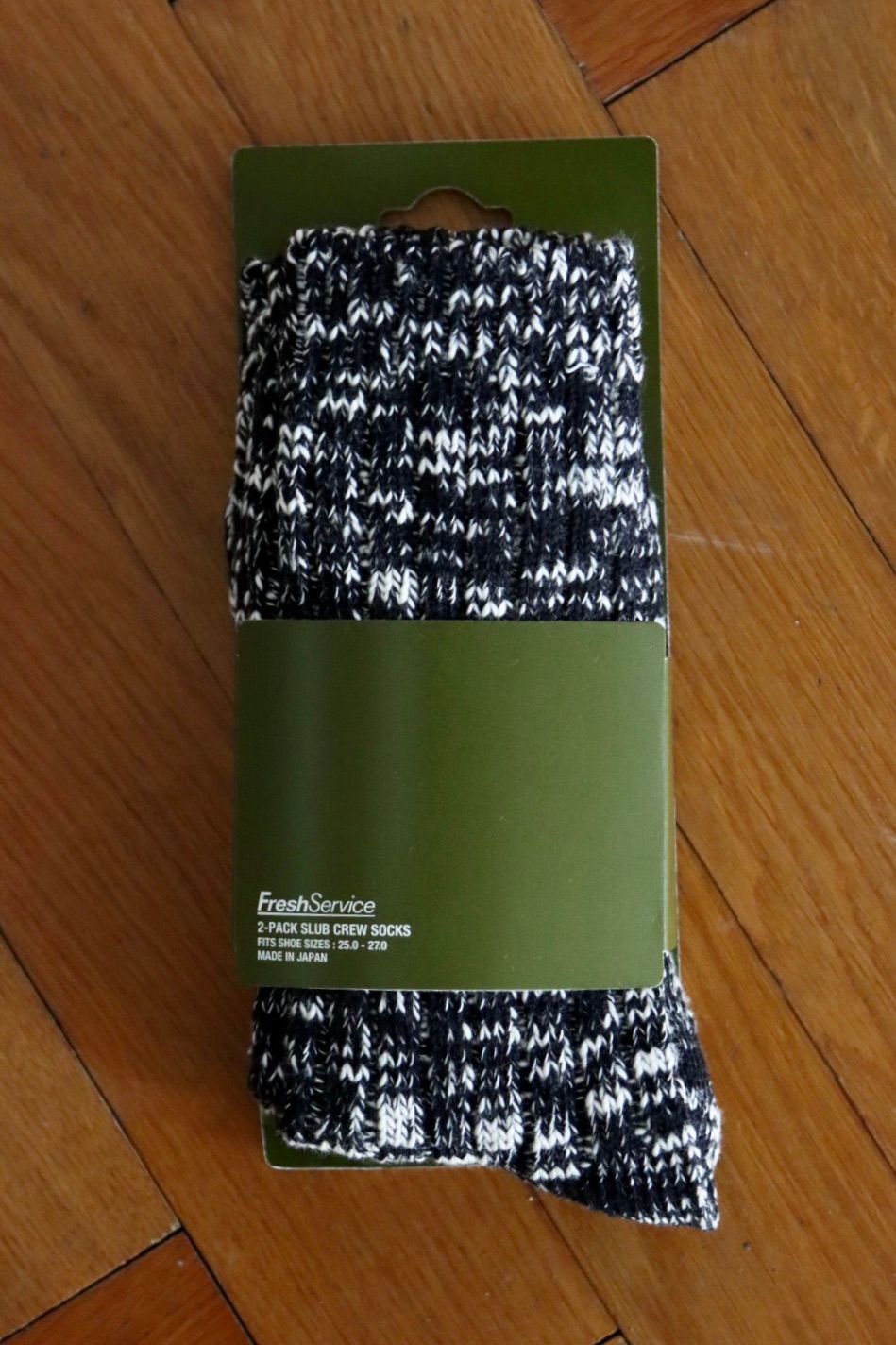フレッシュサービスソックス 2-PACK SLUB CREW SOCKS (FSP253-90031B)BLACK☆8月2日(土)新作発売！